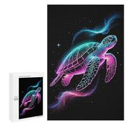 1000 PCS Puzzle Per Adulti Neon Turtle in Space Puzzle Per Adulti Giochi Rilassanti Sfida Difficile Difficile E Sfida 1000 PCS