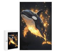 1000 PCS Puzzle Per Adulti Orca in Golden Light Puzzle Per Adulti Gioco Rompicapo Regalo Di Compleanno Difficile E Stimolante 1000 PCS