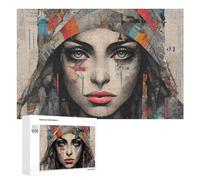 1000 PCS Puzzle Per Adulti Puzzle Abstract Woman's Portrait with Newspaper Background Puzzle Per Adulti Gioco Rompicapo Decorazione Murale Divertimento A Casa Attività, 1000 PCS