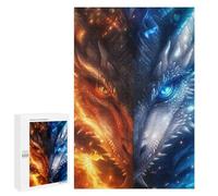 1000 PCS Puzzle Per Adulti Puzzle Anime Dragon Fire And Ice Puzzle Per Adulti Giochi Divertenti Regali Per Donne Sfida Da Completare 1000 PCS