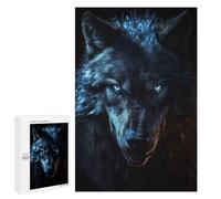 1000 PCS Puzzle Per Adulti Puzzle Black Wolf Blue Eyes Puzzle Per Adulti Gioco Pratico Corsa Di Velocità Manuale Ottimo Regalo Per I Giocatori 1000 PCS