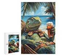 1000 PCS Puzzle Per Adulti Puzzle Iguana Beach Chill Puzzle Per Adulti Gioco Pratico Corsa Di Velocità Manuale Ottimo Regalo Per I Giocatori 1000 PCS