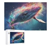 1000 PCS Puzzle Per Adulti Puzzle Whale Dreams in Colorful Light Puzzle Per Adulti Gioco Rompicapo Decorazione Murale Divertimento A Casa Attività, 1000 PCS