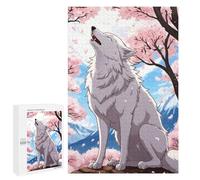 1000 PCS Puzzle Per Adulti, Regali White Wolf in Cherry Blossoms Puzzle Per Adulti, Giochi Rilassanti, Decorazione Per La Casa, Regalo Di Compleanno, Regali, 1000 PCS
