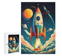 1000 PCS Puzzle Per Adulti Space Adventure Rocket Launch Puzzle Per Adolescenti Migliora La Memoria Difficile E Stimolante È Ideale Come Regalo 1000 PCS