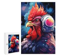 1000 PCS Puzzle Per Adulti Space Chicken Helmet Art Print-1 Puzzle Per Adolescenti, Passatempo Per Le Vacanze A Casa, Impegnativi Da Completare, Gioco Educativo Per Famiglie 1000 PCS