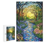 1000 PCS Puzzle Per Adulti Stained Glass Forest Path Puzzle Giochi Per Famiglie Decorazione Perfetta Regali Unici E Di Compleanno 1000 PCS
