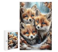 1000 PCS Puzzle Per Adulti Three Fox Cubs in Winter Forest Puzzle Per Adulti Gioco Pratico Decorazione Da Parete Regali Di Compleanno E Unici 1000 PCS