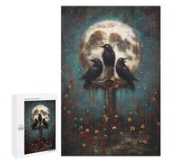 1000 PCS Puzzle Per Adulti Three Ravens on Cross with Moon Puzzle Per Adulti Giochi Rilassanti Sfida Difficile Difficile E Sfida 1000 PCS