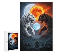1000 PCS Puzzle Per Adulti Tiger Confrontation Orange Puzzle Per Adulti Giocattolo Decorazione Da Parete Migliora La Memoria Regali Per Amici E Familiari 1000 PCS
