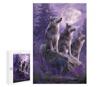 1000 PCS Puzzle Per Adulti Wolf Pack Moonlit Forest Puzzle Per Adolescenti Taglio Di Precisione Interazione Genitore-figlio Regali Per La Riduzione Dello Stress 1000 PCS