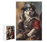 1000 PCS Puzzle Pirate Dog with Treasure Chest Puzzle Per Adolescenti Antistress Allena La Mente E Le Mani Giocattoli Educativi Per L'apprendimento 1000 PCS