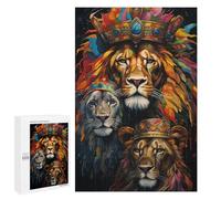 1000 PCS Puzzle Royal Lion King Art Print Puzzle Per Adolescenti Corsa Di Velocità Manuale Lista Dei Desideri Con Babbo Natale Giocattoli Giochi Educativi 1000 PCS