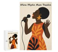 1000 PCS Puzzle - Singer with Microphone, Rhythm And Freedom Puzzle Per Adolescenti Attività Per Famiglie Per Compleanno, Natale Regali Unici Di Compleanno 1000 PCS