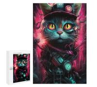 1000 PCS Puzzle Steampunk Cat Art Print-2 Puzzle Per Adulti Migliora La Memoria Sfida Educativa Giocattoli Giochi Educativi 1000 PCS
