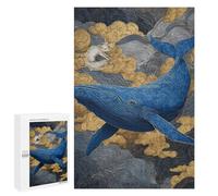 1000 PCS Puzzle Whale And Fox in Clouds Puzzle Per Adolescenti Migliora La Memoria Difficile E Stimolante Rompicapo Giochi Per Famiglie 1000 PCS