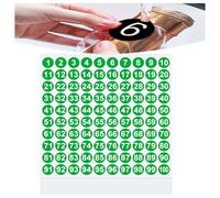 1000 PCS Round Number Sticker Consecutive 10 Sheets Vinyl Numbers Labels 1-100 Self-Adhesive Dot Stickers Decals for Inventory Indoor Outdoor Office Classroom Storage Organizing Boxes and More