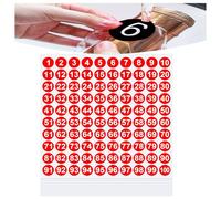 1000 PCS Round Number Sticker Consecutive 10 Sheets Vinyl Numbers Labels 1-100 Self-Adhesive Dot Stickers Decals for Inventory Indoor Outdoor Office Classroom Storage Organizing Boxes and More