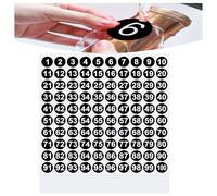 1000 PCS Round Number Sticker Consecutive 10 Sheets Vinyl Numbers Labels 1-100 Self-Adhesive Dot Stickers Decals for Inventory Indoor Outdoor Office Classroom Storage Organizing Boxes and More