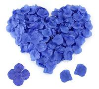 1000 petali di rosa artificiali, colore blu scuro, emulazione senza gusto, petali di rosa per scene romantiche, anniversario di matrimonio, compleanno, impermeabili e non sbiadiscono, petali blu per