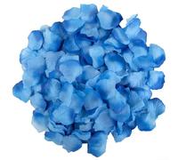 1000 petali di seta romantici per la decorazione della tavola per matrimoni, fidanzamenti e celebrazioni speciali (azzurro con bordi blu scuro)