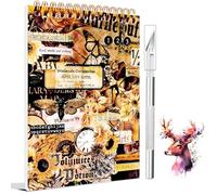 1000+ Pezzi/50 Fogli Stickers per Scrapbooking Vintage - Kit Adesivi per Album di Ritagli, Bullet Journal, Calendari e Taccuini (Marrone)