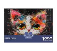 1000 Pezzi A Brightly Colored Cat Puzzles Sfide Divertenti Decorazione Perfetta Cute Kitten Puzzle Di Cartone Intrattenimento Creativo Per Uomini E Donne 38x26cm/1000pcs