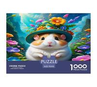 1000 Pezzi A Hamster's Flower Cap Puzzles Classici Giochi Decorazione Perfetta Giochi Cute Animal Puzzle Relax Giocattoli Sfida Regalo Per Adulti E Bambini 70x50cm/1000pcs