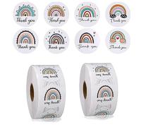 1000 Pezzi Adesivi Grazie Etichette Adesive Grazie 3,8cm Arcobaleno Thank You Stickers Adesivo Grazie per Matrimonio Compleanno Ringraziamento Festa DIY (38mm)