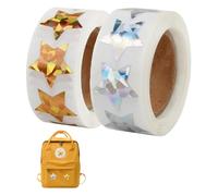 1000 Pezzi Adesivi Stelle, Etichette Stella di Natale in Lamina Oro e Argento, Stelline Adesive Dorate, Adesivi Bambini, Stelline Scintillanti 2,5 cm, Ideali per Decorazioni Regali, Scrapbooking