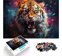 1000 pezzi adulti puzzle colorato fuoco tigre rompicapo per adatto per la decorazione del desktop 50 x 74,9 cm per adolescenti età 14 in su