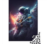 1000 pezzi Astronauta che suona la chitarra 45 puzzle quadrati creativi per adulti e puzzle di carta Gioco impegnativo 38x26 cm/1000 pezzi