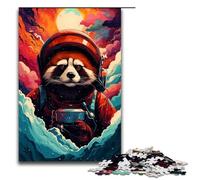 1000 pezzi Astronauta Panda Rosso di Splatters Un sacco di puzzle spessi e colorati per adulti Divertimento per la famiglia Gioco per famiglie Antistress Sfida difficile 75x50 cm