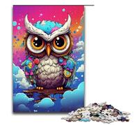 1000 pezzi Baby Robot Owl di Splatters Un sacco di puzzle spessi e colorati per adulti Divertimento per la famiglia Gioco per famiglie Antistress Sfida difficile 75x50 cm