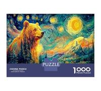 1000 Pezzi Bear Under Starry Sky Puzzle Divertente Gioco Per Famiglie Strong Wild Animals Puzzle Decorazione Per La Casa Per Adulti E Ragazzi 70x50cm/1000pcs