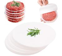 1000 Pezzi Carta per Hamburger, 13cm Carta da Forno per Hamburger, Rotondi, Antiaderente, per Cheeseburger, Patties, Polpettone, Pane, Accessori per Barbecue, per la Cottura e la Cottura (Bianco)