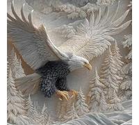 1000 pezzi Carved Bald Eagle Jigsaw Puzzle - Challenging Adult Puzzle with Artistic Wildlife Design in monocromatico Forest, Perfect for Family Game Night & Home Decor