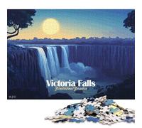 1000 pezzi Cascate Vittoria, ZimbabweZambia Puzzle quadrati creativi per adulti e puzzle in legno Gioco impegnativo 1000 pezzi (75x50 cm)