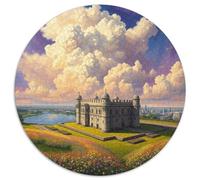 1000 Pezzi Circular Puzzle Castle Rompicapo Per Adulti E Bambini Kirche Building Scenery Church Park Difficile Giochi Bambina Intelligente Famiglia Ridotta Pressione Multicolore (67.5x67.5cm)