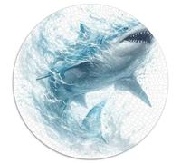 1000 Pezzi Circular Puzzle Great White Shark Rompicapo Per Adulti E Bambini The Sea Festa Aziendale Gioco Familiare Relax PaesaggiClassici 1000pcs (67.5x67.5cm)