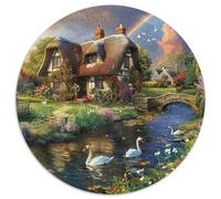 1000 Pezzi Circular Puzzle Mountain Cottage Rompicapo Per Adulti E Bambini Flower Regalo Rilassamento Gioco Da Tavolo Difficile Giochi Intelligente 1000pcs (67.5x67.5cm)