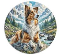 1000 Pezzi Circular Puzzle Polish Lowland Sheepdog Rompicapo Per Adulti E Bambini Pet Dog Festa Aziendale Gioco Familiare Relax PaesaggiClassici 1000pcs (67.5x67.5cm)
