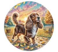 1000 Pezzi Circular Puzzle Toy Long-haired Eared Dog Rompicapo Per Adulti E Bambini Bambino Regalo Regali Natale Collezione Circolare Amore Amico 1000pcs (67.5x67.5cm)
