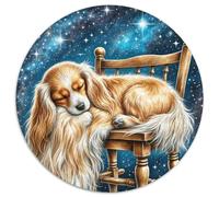 1000 Pezzi Circular Puzzle Toy Long-haired Eared Dog Rompicapo Per Adulti E Bambini Multicolore Perfetto Impossibile Creativo Colorato Giocattolo Regali 1000pcs (67.5x67.5cm)