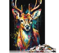 1000 pezzi Deer Art Style 3 per adulti Puzzle difficili Puzzle in legno Puzzle in legno Gioco Giocattoli per adulti 1000 pezzi (75x50 cm)