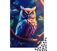 1000 pezzi di fantastici puzzle quadrati a forma di gufo per adulti e puzzle in legno per regali di Natale 1000 pezzi (75x50 cm)