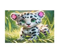 1000 Pezzi Di Puzzle Cute Leopard Gioco Regali Di Compleanno Puzzles Decorativo Per Adulti E Adolescenti (75×50cm)
