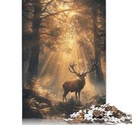 1000 pezzi di puzzle di carta mistica con cervi, per adulti e adolescenti, grande, idea regalo, educativo, intellettuale, decompressione, divertente, gioco per la famiglia, 1000 pezzi (75 x 50 cm)