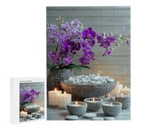 1000 Pezzi di Puzzle, Orhidea farfalla candela1000 Pezzi di Puzzle per Adulti, Regalo di Anniversario e Natale, Decorazione Della Casa, Prevenzione Della Degenerazione Cerebrale Negli Anziani v-348