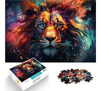 1000 pezzi di puzzle per adulti, arte leone colorata, sfida educativa dell'intelligenza cerebrale, giocattolo avvincente, 50 x 70 cm